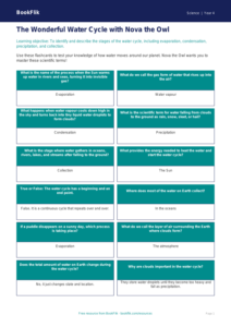 Free Water Cycle Flashcards | Year 4 | Science | BookFlik