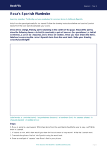 Free Clothes Drawing Sheet | Year 4 | Spanish | BookFlik
