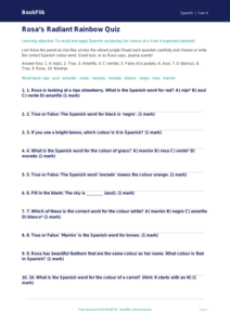 Free Colours Quiz | Year 4 | Spanish | BookFlik