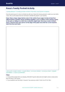 Free Family Drawing Sheet | Year 4 | Spanish | BookFlik