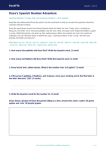 Free Spanish Numbers Worksheet | Year 4 | Australian Curriculum