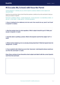 Spanish school worksheet year 4 core