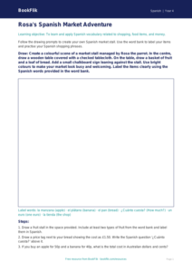 Spanish shopping drawing sheet year 4 core