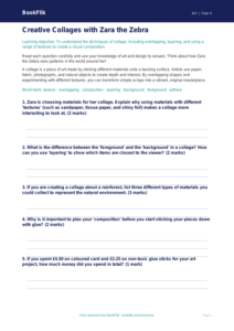 Free Collage Worksheet | Class 4 | Art | BookFlik