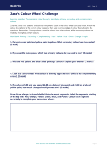 Free Colour Theory Activity Sheet for Class 4 | BookFlik