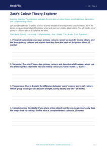 Free Colour Theory Template | Class 4 | Art | BookFlik