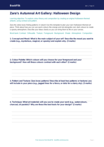 Free Halloween Art Template for Class 4 Students | BookFlik