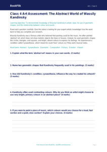Free Kandinsky Assessment | Class 4 | Art | BookFlik