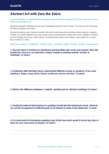 Free Kandinsky Worksheet | Class 4 | Art | BookFlik