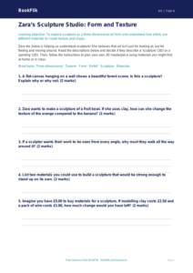 Art sculpture activity sheet class 4 core