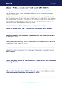 Free Still Life Assessment | Class 4 | Art | BookFlik