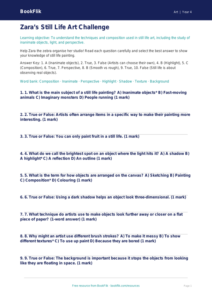 Free Still Life Quiz | Class 4 | Art | BookFlik