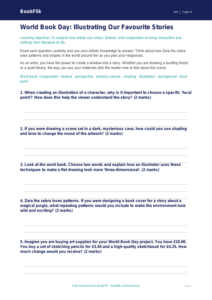 Free World Book Day Art Worksheet for Class 4 Students | BookFlik