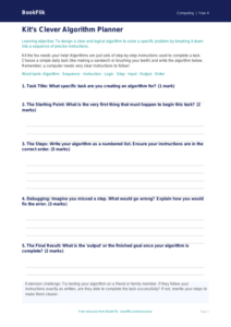 Free Algorithms Template for Class 4 Computing | BookFlik