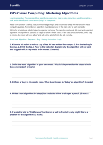 Free Algorithms Worksheet for Class 4 Computing Students | BookFlik