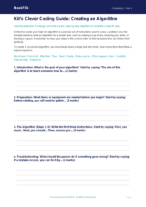 Free Algorithms Writing Frame for Class 4 Computing | BookFlik