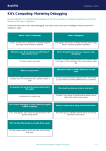 Free Debugging Flashcards for Class 4 Computing | BookFlik