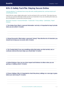 E Safety in the Digital World | Class 4 Computing Resource | BookFlik