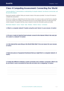 Free Networks Assessment | Class 4 | Computing | BookFlik