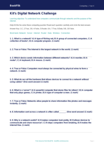 Free Networks Quiz for Class 4 Computing Students | BookFlik