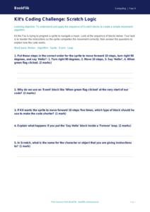 Free Scratch Activity Sheet for Class 4 Computing | BookFlik