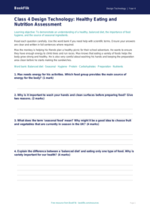 Free Cooking Nutrition Assessment for Class 4 Students | BookFlik