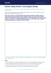 Design Technology food hygiene drawing sheet class 4 core