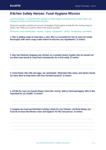 Free Food Hygiene Worksheet for Class 4 CBSE Students | BookFlik