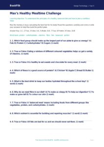 Free Healthy Meals Quiz | Class 4 | Design Technology | BookFlik