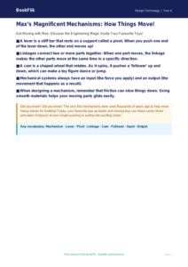Free Mechanisms Poster | Class 4 | Design Technology | BookFlik
