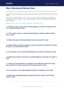Free Mechanisms Quiz | Class 4 | Design Technology | BookFlik