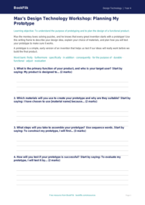 Free Prototyping Writing Frame | Class 4 | Design Technology | BookFlik