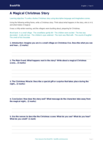 Free Christmas Story Writing Frame | Class 4 | English | BookFlik