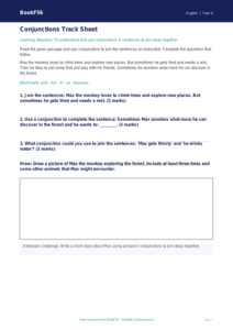 Free Conjunctions Learning Sheet for Class 4 | English | BookFlik