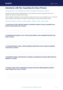 Free Expanded Noun Phrases Track Sheet | Class 4 | English | BookFlik