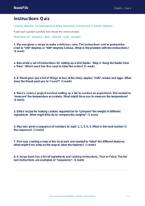 English instructions quiz class 4 core