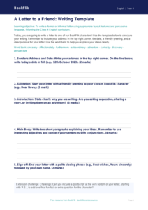 Free Letter Writing Template | Class 4 | English | BookFlik