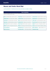 Free Nouns And Verbs Word Mat | Class 4 | English | BookFlik