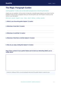 Free Paragraphs Template | Class 4 | English | BookFlik