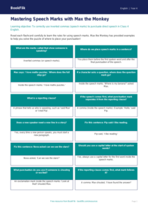 English speech marks flashcards class 4 core
