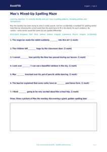 English spelling activity sheet class 4 core