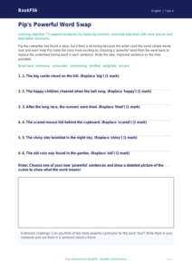 Free Vocabulary Activity Sheet | Class 4 | English | BookFlik