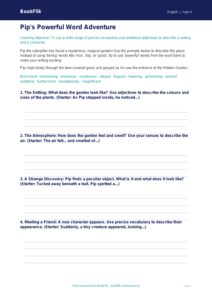 English vocabulary writing frame class 4 core