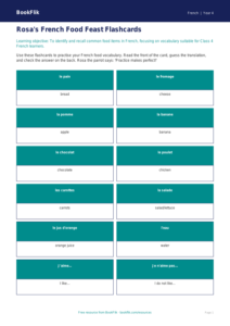 Free Food Flashcards for Class 4 Students | French Learning | BookFlik