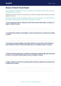 Free Food Worksheet for Class 4 Students in Hindi | BookFlik