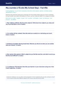 Free Class 4 French School Template | BookFlik | CBSE / NCERT