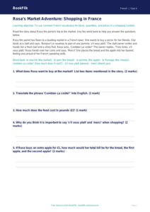 Free Shopping Track Sheet for Class 4 Students | BookFlik French Lessons