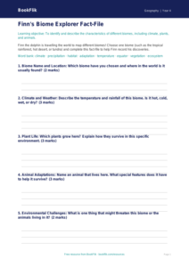 Geography biomes template class 4 core