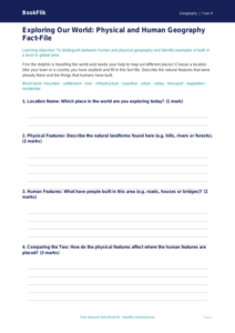 Free Human And Physical Geography Template | Class 4 | Geography | BookFlik