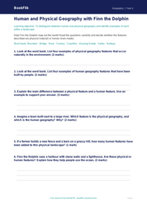 Free Human And Physical Geography Worksheet | Class 4 | Geography | BookFlik